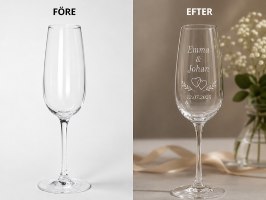 Champagneglas 22 cl – Gravyr som tillval | Bröllop & present