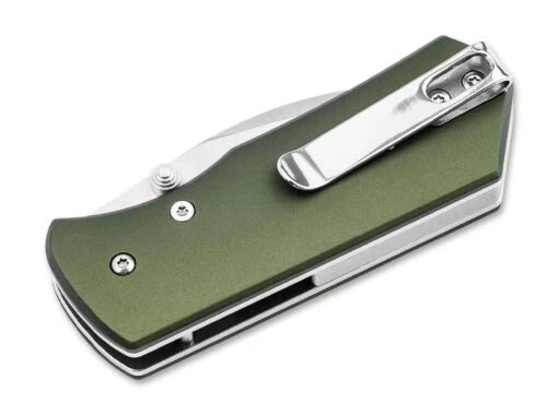 Böker Plus Lefti fällkniv med grönt aluminiumhandtag