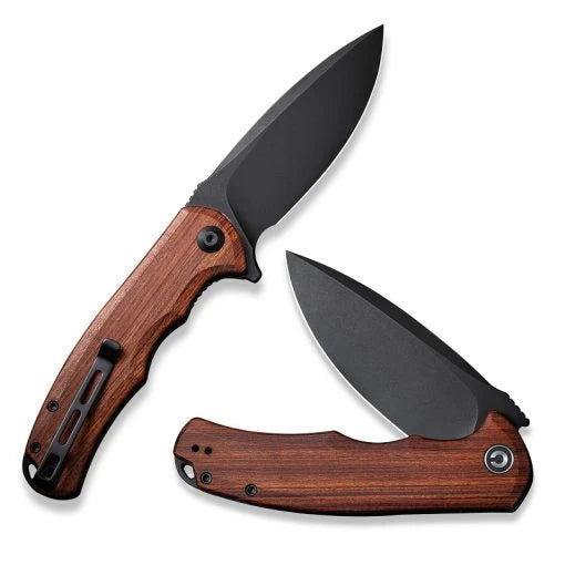 CIVIVI Praxis Black/Wood fällkniv med trähandtag och svart blad