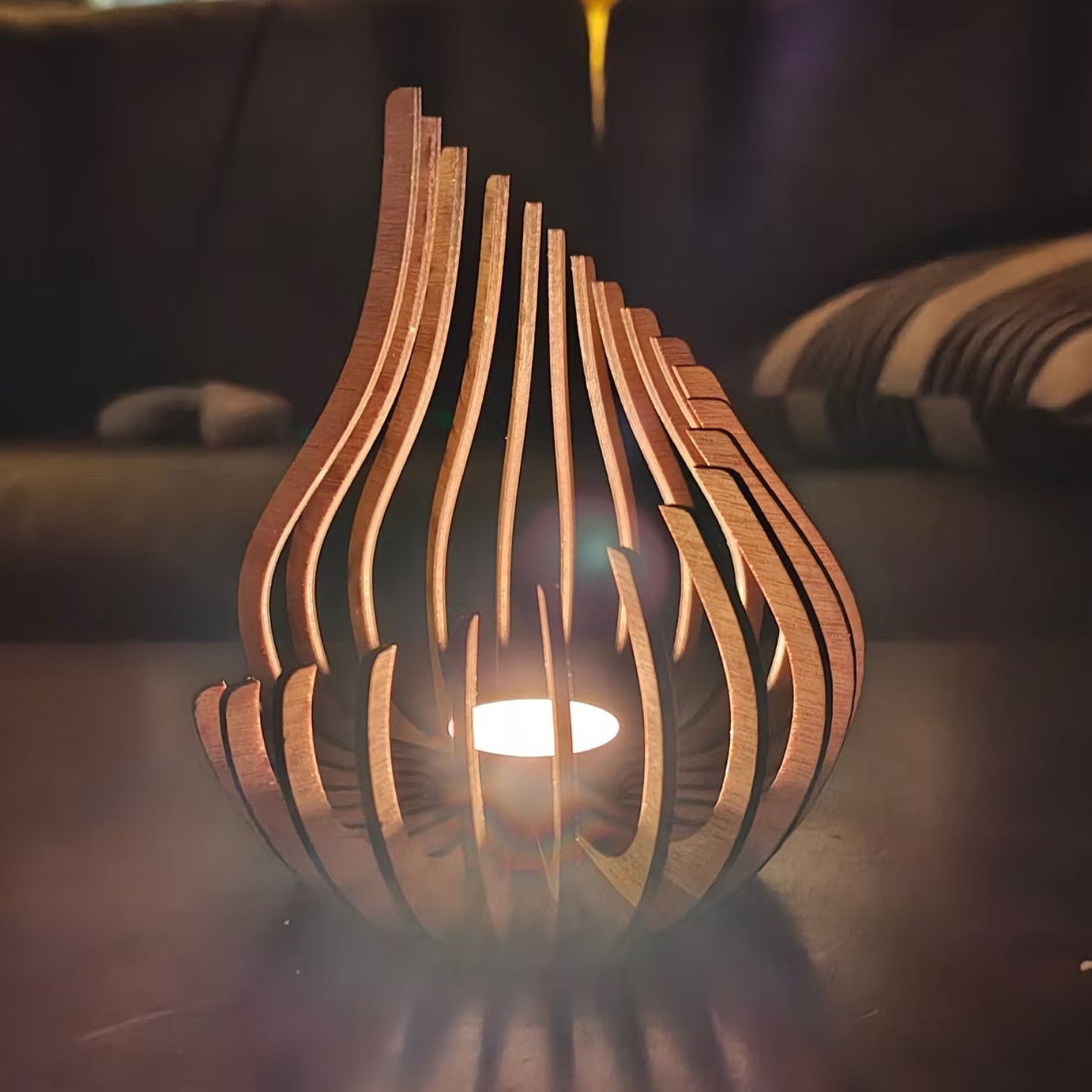Ljuslykta Ljus med tänd LED-belysning