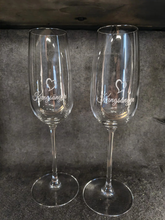 Champagneglas 22 cl med personlig gravyr