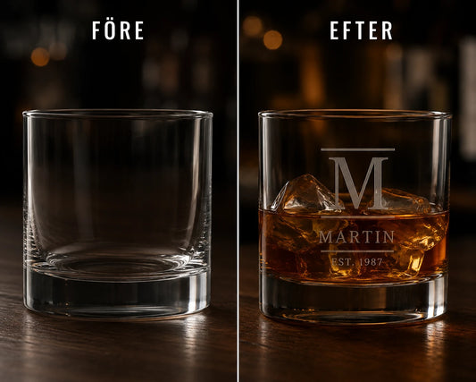 Whiskeyglas 20 cl Old Fashioned med personlig gravyr – present till whiskyälskare