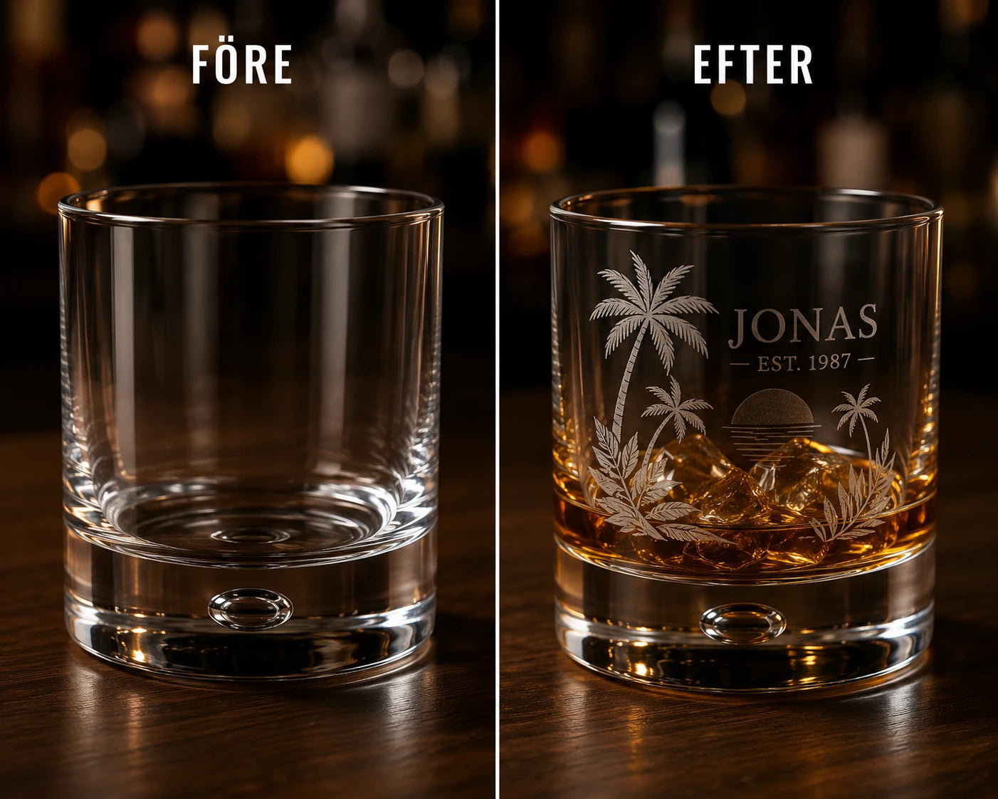 Graverat Whiskeyglas 33 cl – Personligt Tumblerglas